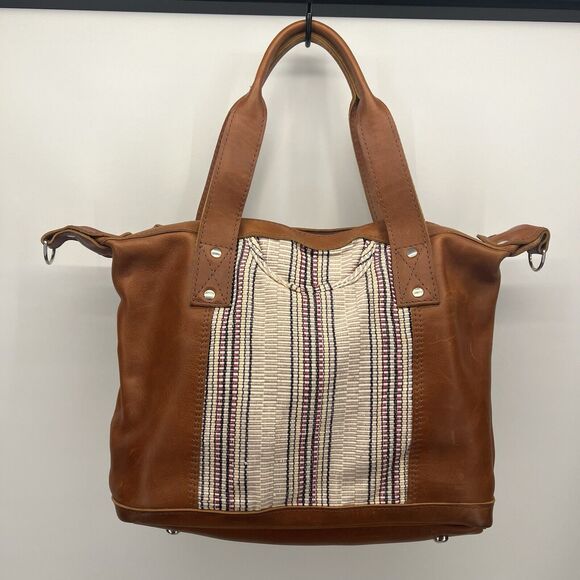 Nena & Co. Medium Tote Leather Textile Purse With Crossbody Strap - Picture 2 of 10